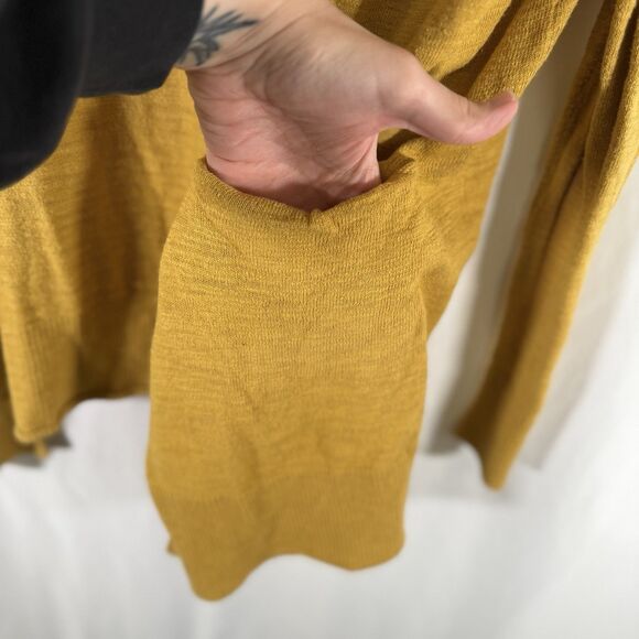 Madewell Cardigan Women's XXS Yellow Open Front Pockets Long Sleeve - Picture 7 of 10